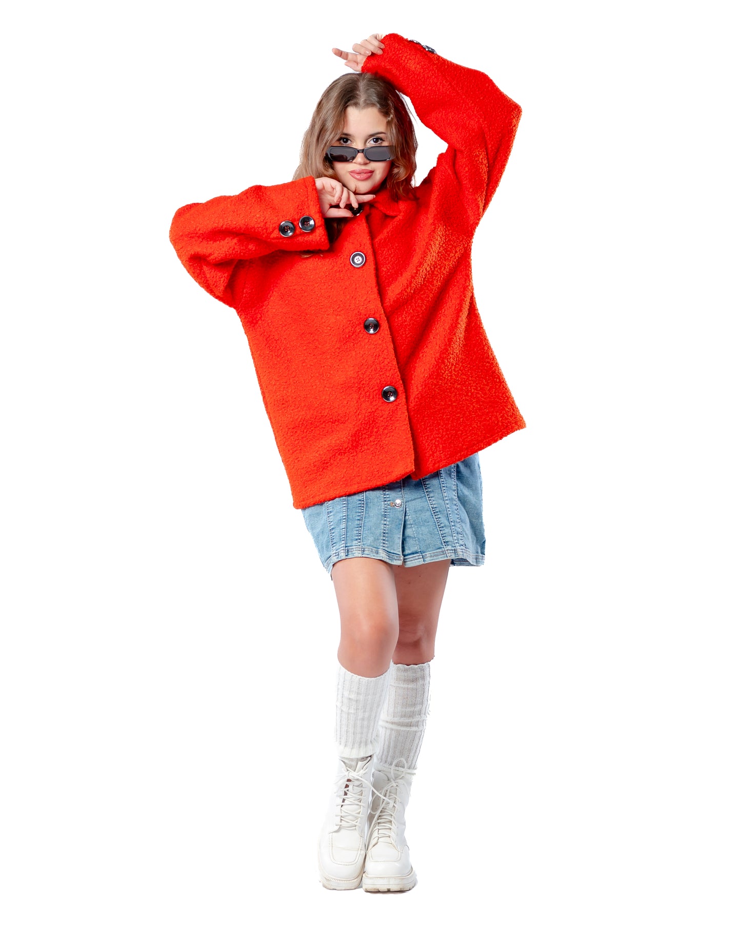 Dreamy oversized jacket in Fiery-Red.