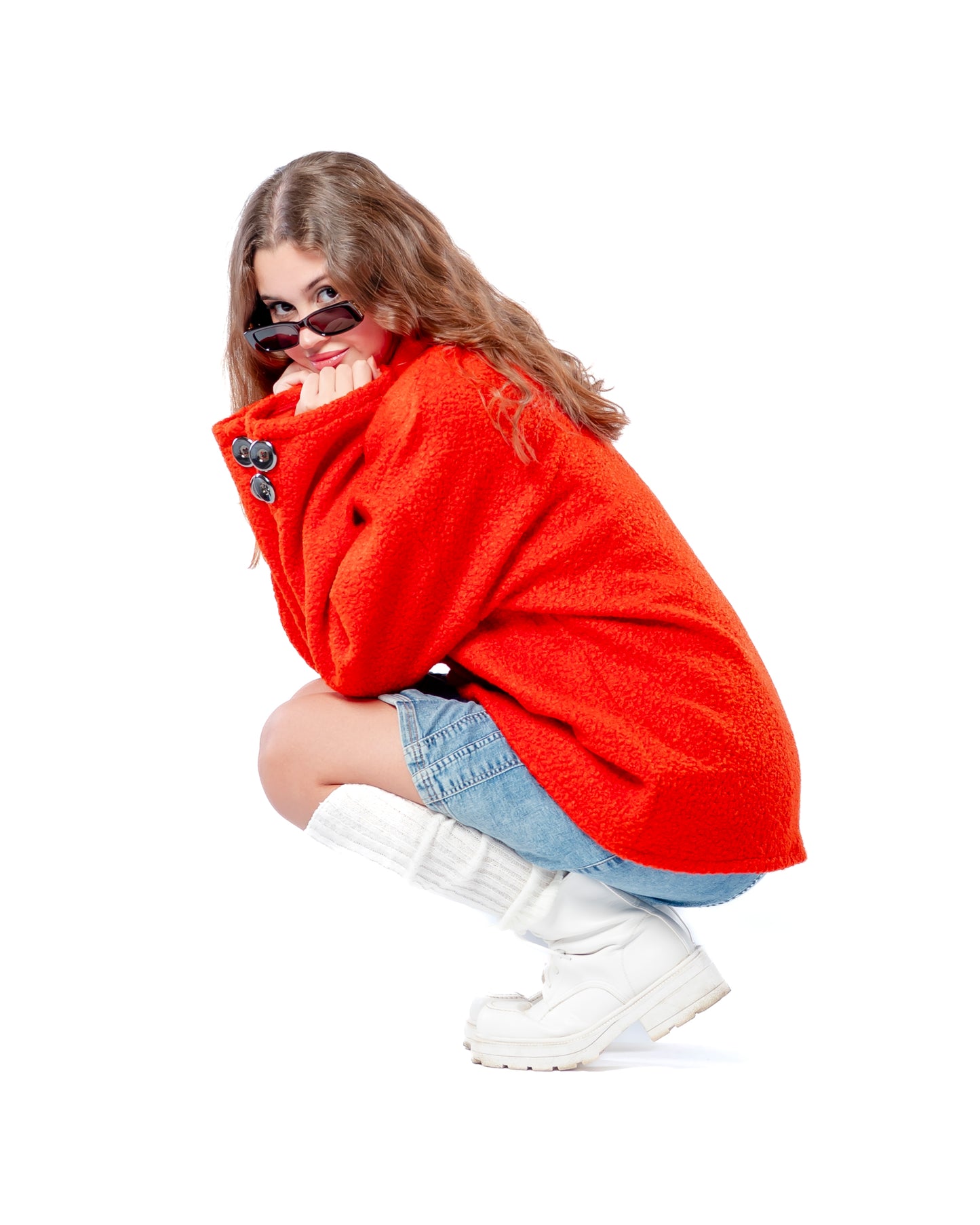 Dreamy oversized jacket in Fiery-Red.