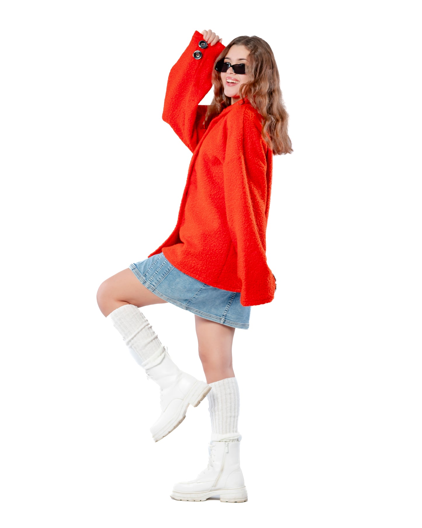 Dreamy oversized jacket in Fiery-Red.