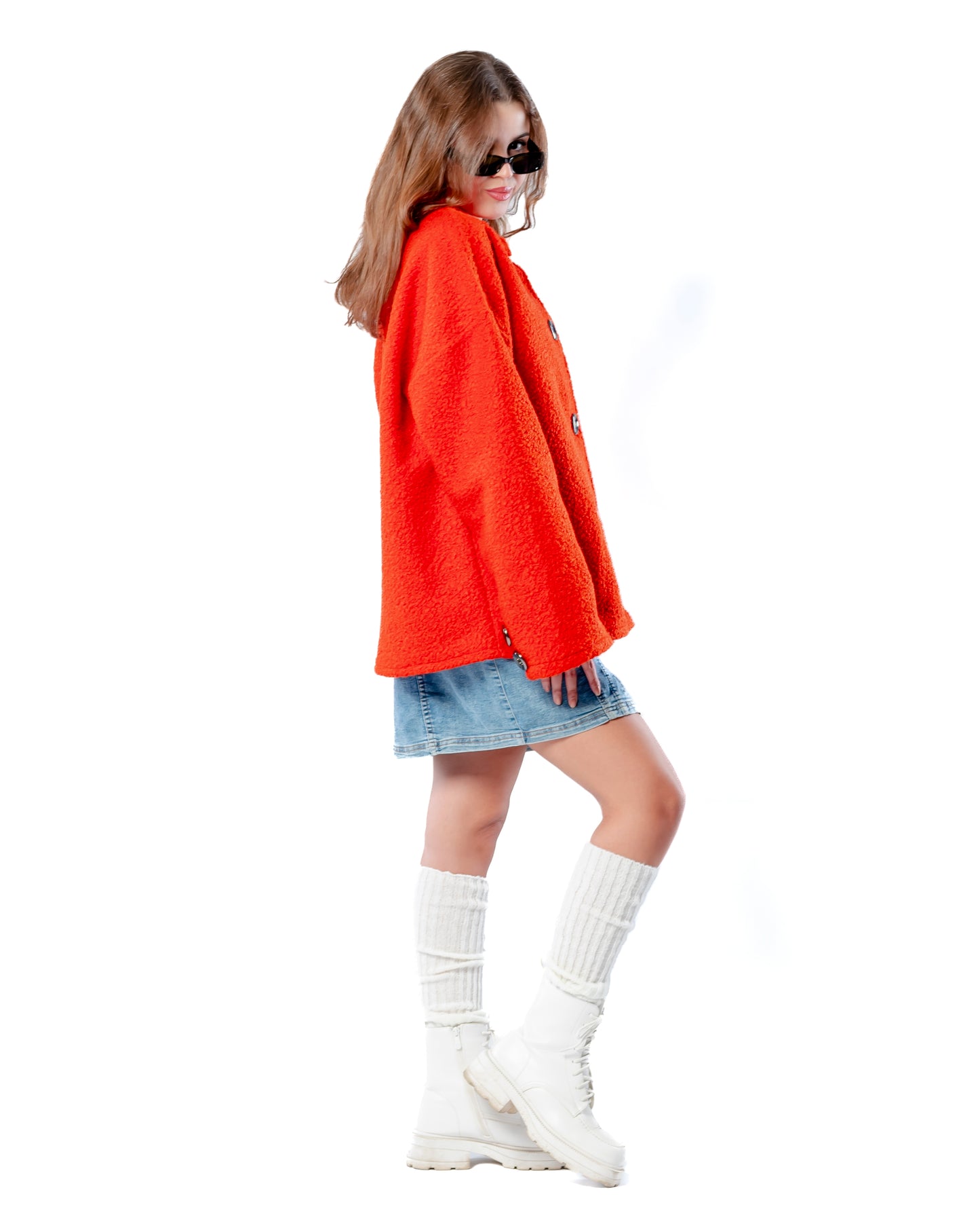 Dreamy oversized jacket in Fiery-Red.