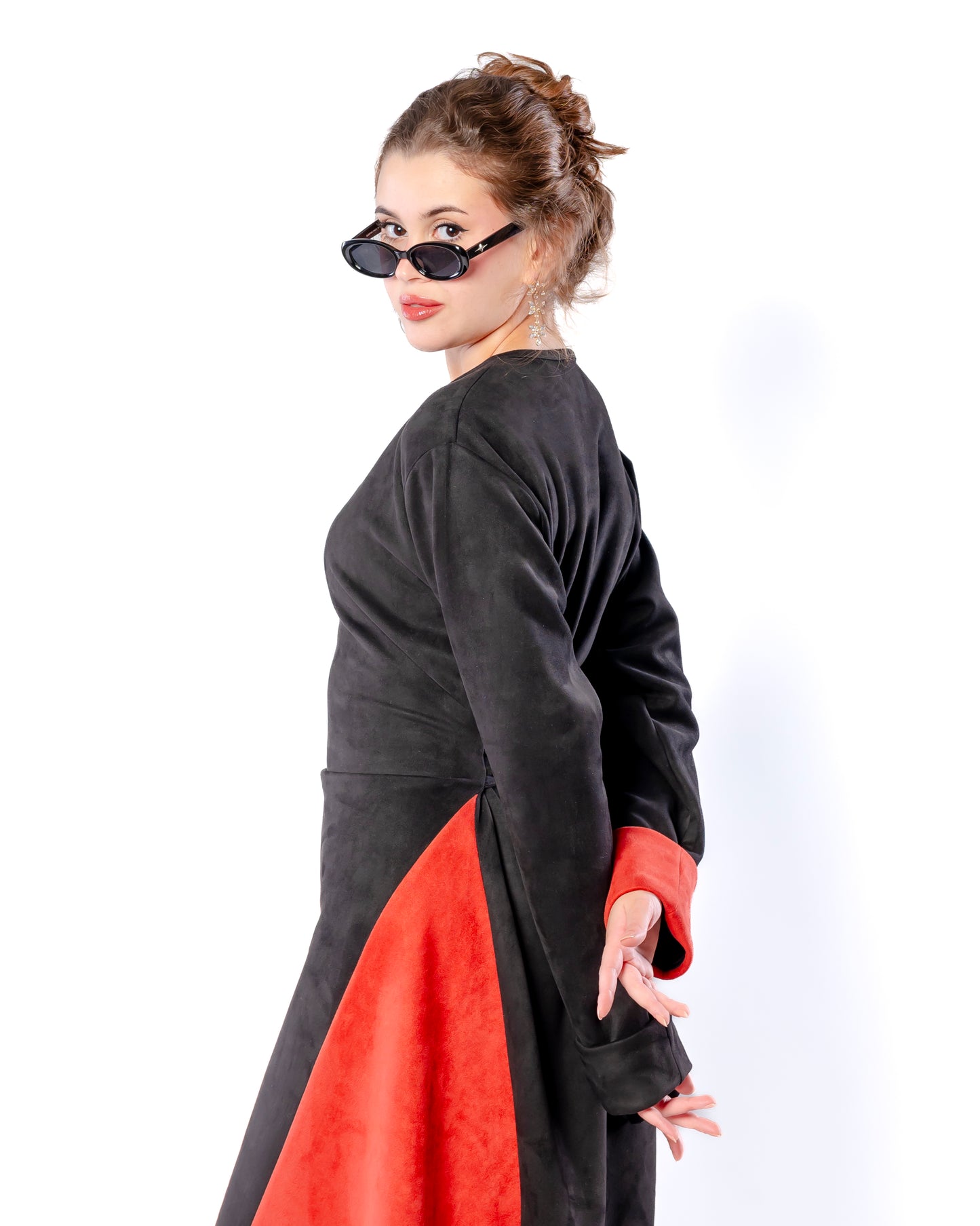 Rare Mixed dress in Black & Cabernet.