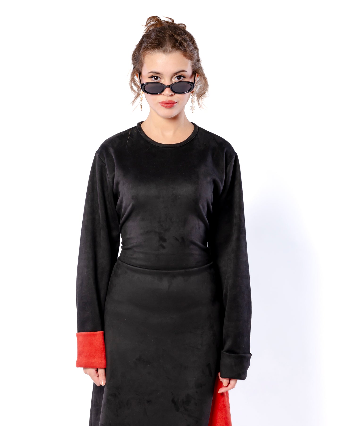 Rare Mixed dress in Black & Cabernet.