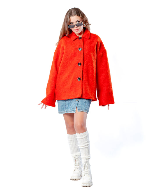 Dreamy oversized jacket in Fiery-Red.