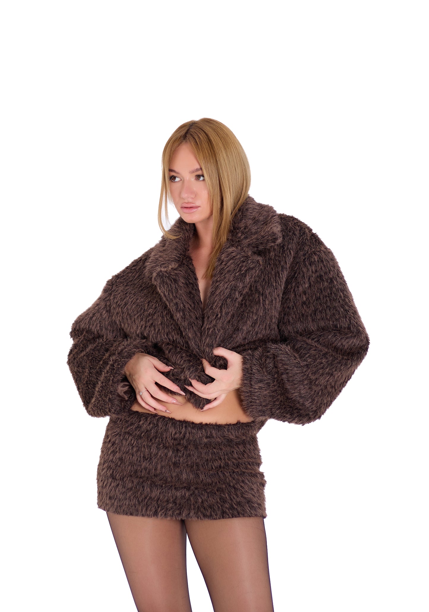 THE MINI SKIRT IN BROWN