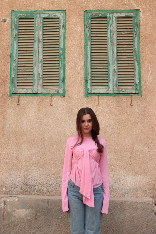 Knot me top in Pink.